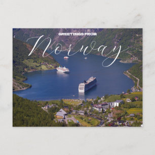 Grüße von der Norway Cruise Reisekarte Postkarte