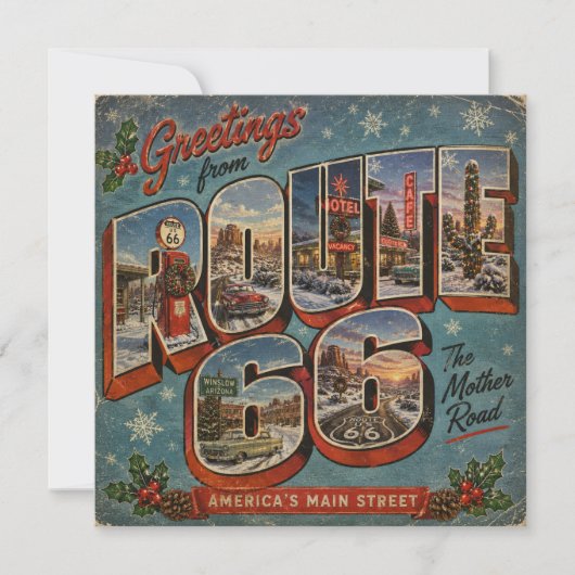 Grüße von der Route 66 Winter Großbuchstabe (Vorderseite)