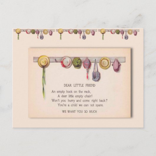 Grüße von der Schule, für ein kranzes Kind Postkarte (Vorderseite)