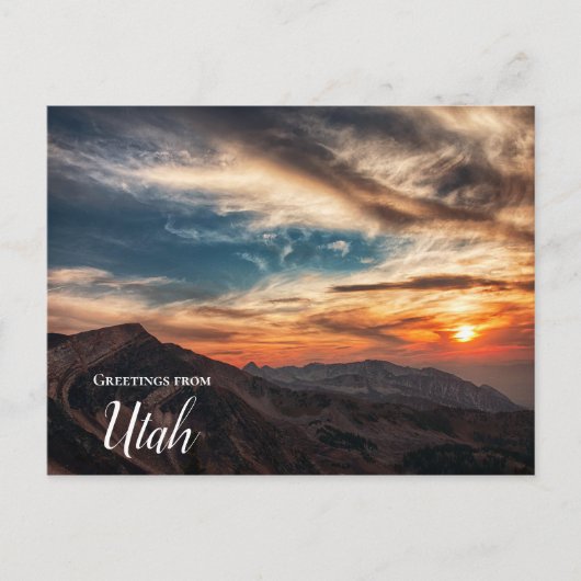 Grüße von der Utah Mountain Sunset Postcard Postkarte (Vorderseite)