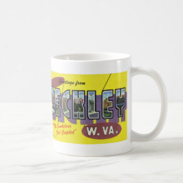 Grüße von der Vintagen Postkarten-Tasse Beckley WV Kaffeetasse