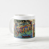Grüße von der Vintagen Postkarten-Tasse Hollywood Kaffeetasse (Vorderseite Links)