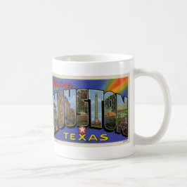 Grüße von der Vintagen Postkarten-Tasse Houstons Kaffeetasse