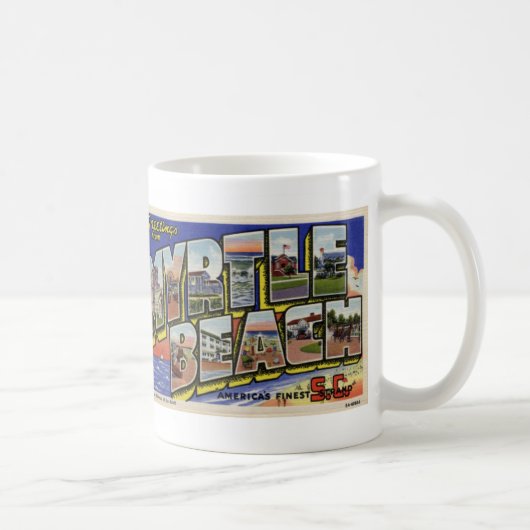 Grüße von der Vintagen Postkarten-Tasse Myrtle Kaffeetasse (Rechts)