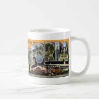 Grüße von der Vintagen Postkarten-Tasse Peorias IL