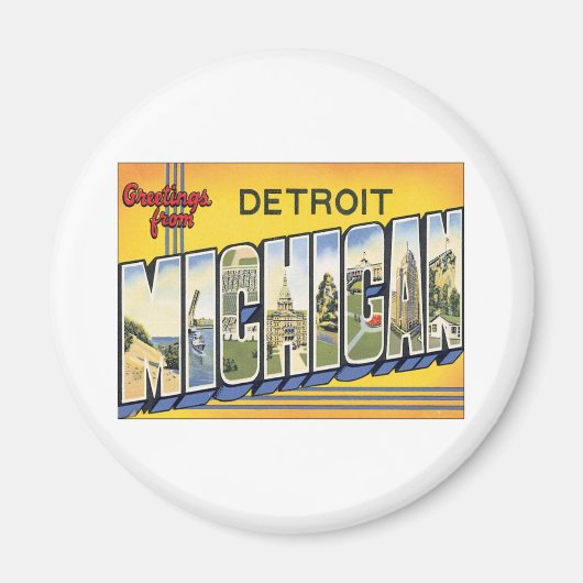 Grüße von Detroit Michigan Magnet (Vorne)