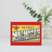 Grüße von Detroit Michigan Postkarte (Stehend Vorderseite)