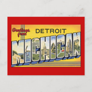 Grüße von Detroit Michigan Postkarte