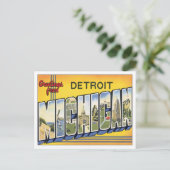 Grüße von Detroit Michigan USA Postcard Postkarte (Stehend Vorderseite)