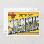 Grüße von Detroit Michigan USA Postcard Postkarte (Vorne/Hinten)