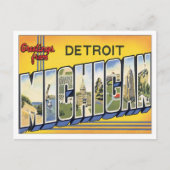 Grüße von Detroit Michigan USA Postcard Postkarte (Vorderseite)