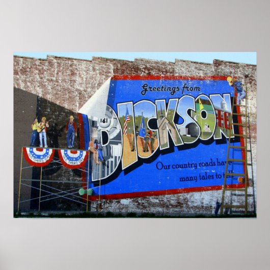 Grüße von Dickson Landkreis Tennessee ~ Mural Poster (Vorne)