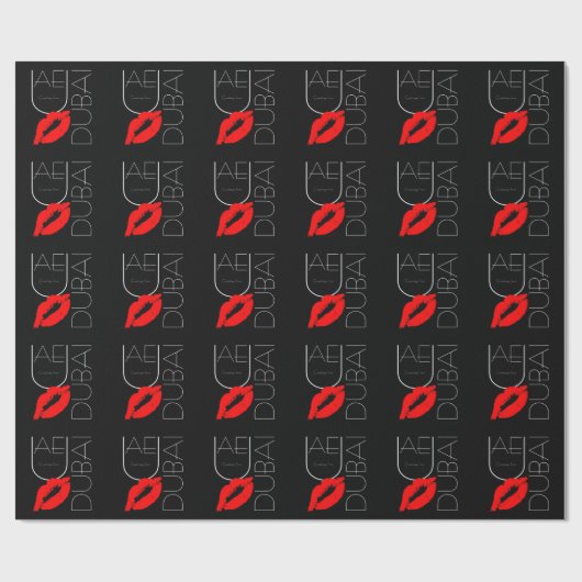Grüße von Dubai UAE Red Lipstick Kiss Geschenkpapier (Flach)