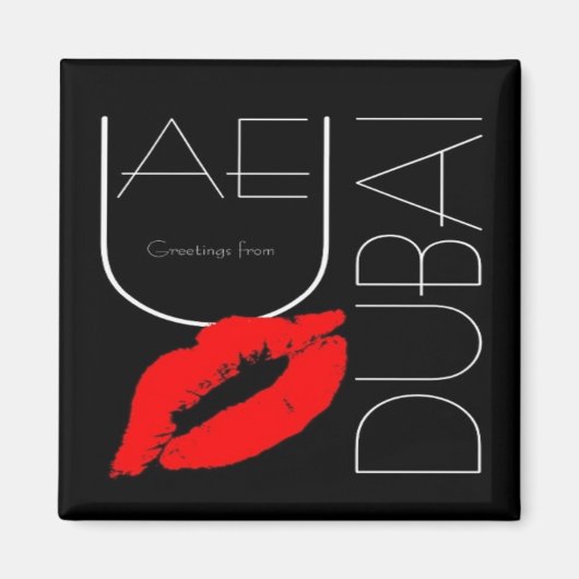 Grüße von Dubai UAE Red Lipstick Kiss Magnet (Vorne)