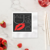 Grüße von Dubai UAE Red Lipstick Kiss Serviette (Beispiel)