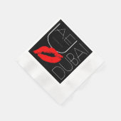 Grüße von Dubai UAE Red Lipstick Kiss Serviette (Ecke)