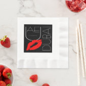 Grüße von Dubai UAE Red Lipstick Kiss Serviette (Beispiel)