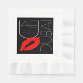 Grüße von Dubai UAE Red Lipstick Kiss Serviette (Vorderseite)