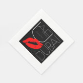 Grüße von Dubai UAE Red Lipstick Kiss Serviette (Ecke)