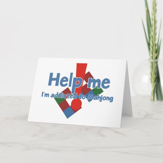 Grüße von einem Mahjong Süchtigen Karte (Vorderseite)