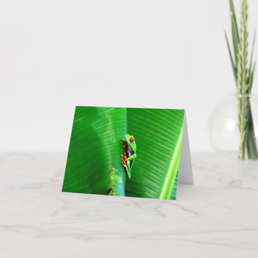 Grüße von einem roten mit Augen Baumfrosch Karte (Vorderseite)