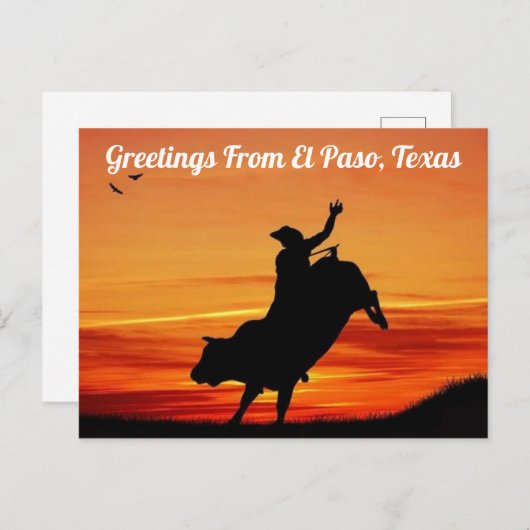 Grüße von El Paso, Texas Rodeo Postcard Postkarte (Vorne/Hinten)