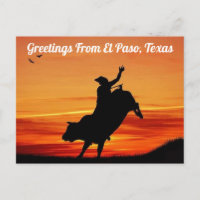 Grüße von El Paso, Texas Rodeo Postcard