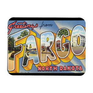 Grüße von Fargo North Dakota_Vintage Travel Magnet