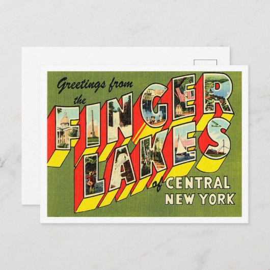 Grüße von Finger Lakes von Central New York Postkarte (Vorne/Hinten)