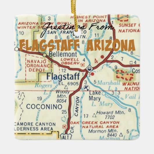 Grüße von Flagstaff Arizona Keramikornament (Vorderseite)