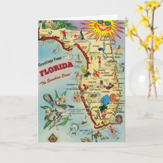 Grüße von Florida Card Karte (Gelbe Blume)