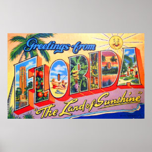 Grüße von Florida, das Land des Sonnenscheins Poster