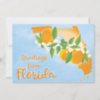 Grüße von Florida Floral Orange Neue Adresse