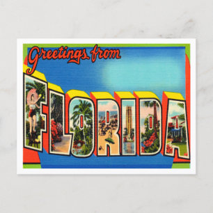 Grüße von Florida Vintage Travel Postkarte