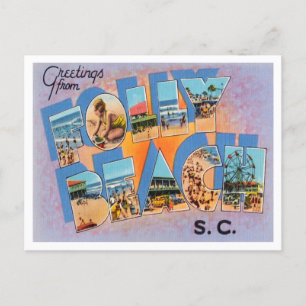 Grüße von Folly Beach, South Carolina Reise Postkarte