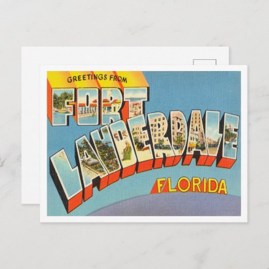 Grüße von Fort Lauderdale, Florida Travel Postkarte (Vorne/Hinten)
