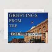 Grüße von Fort Worth Stockyards Fun Texas Postkarte (Vorne/Hinten)