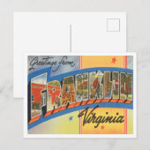 Grüße von Franklin, Virginia Vintage Travel Postkarte (Vorne/Hinten)