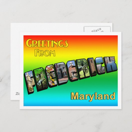 Grüße von Frederick Postcard Postkarte (Vorne/Hinten)