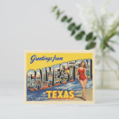 Grüße von Galveston Texas Vintag Postkarte (Stehend Vorderseite)
