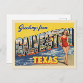 Grüße von Galveston Texas Vintag Postkarte (Vorne/Hinten)