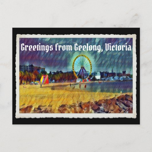 Grüße von Geelong, Victoria Postkarte (Vorderseite)