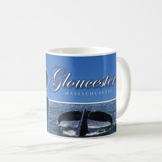 Grüße von Gloucester Kaffeetasse (VorderseiteRechts)
