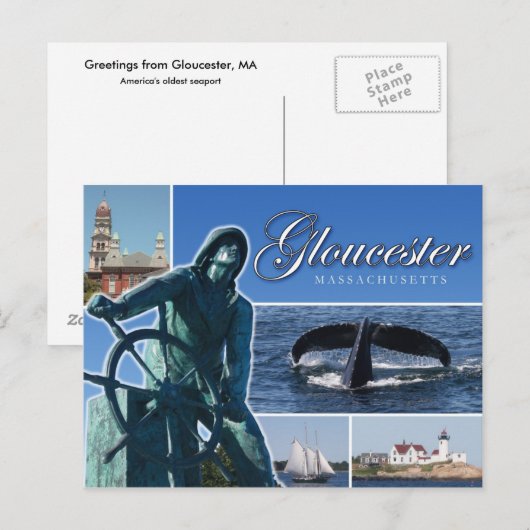 Grüße von Gloucester, MA Postkarte (Vorne/Hinten)