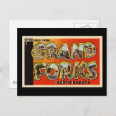 Grüße von Grand Forks North Dakota Postkarte (Vorne/Hinten)