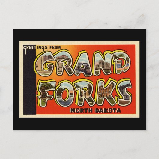Grüße von Grand Forks North Dakota Postkarte (Vorderseite)