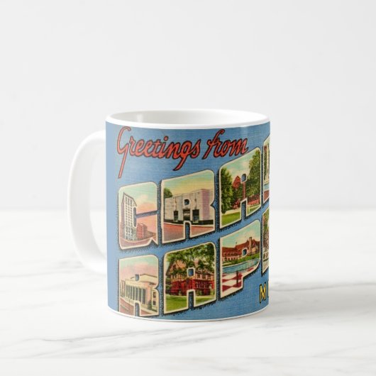 Grüße von Grand Rapids Kaffeetasse (Vorderseite Links)