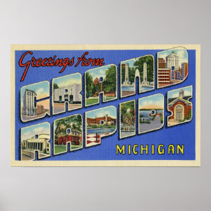 Grüße von Grand Rapids Michigan Poster