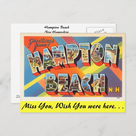 Grüße von Hampton Beach Postkarte (Vorne/Hinten)
