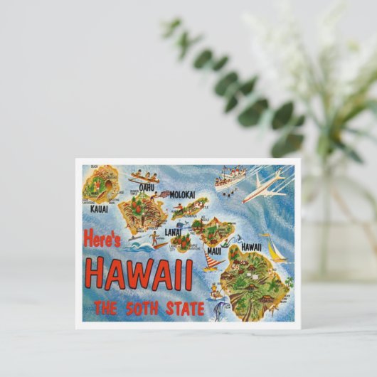 Grüße von Hawaii Postkarte (Stehend Vorderseite)